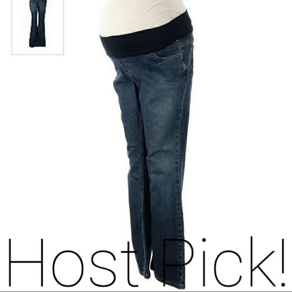 Liz Lange Maternity Women's 6 Flare Leg Blue Jeans Classic Casual Pregnancy EUC - Picture 1 of 5
